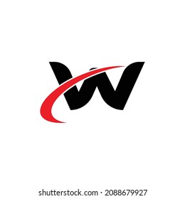 Logotipo de letra W con vector swoosh Monograma libre w