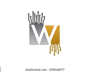 W letter logo or symbol template design