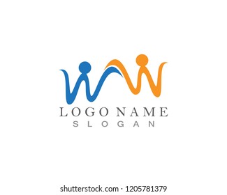 W letter logo Template