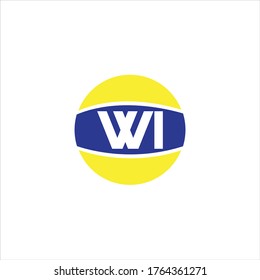 W I letter logo template design