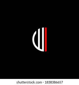 W I letter logo template design on black color background, wi monogram