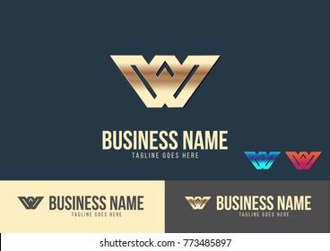 W Letter Logo Template Design Vector