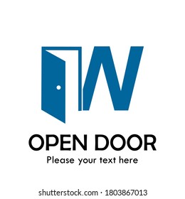 W Letter logo template illustration with door symbol. Suitable for architecture, room and interior. Also suitable for logo based alphabet.