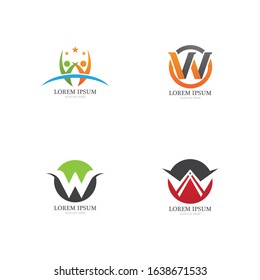 W Letter Logo Template vector illustration design