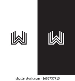 Pasos vectoriales de plantilla de logotipo de letra w