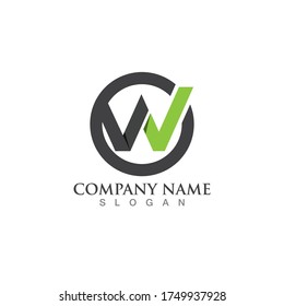 W Letter Logo Template vector illustration design