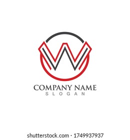 W Letter Logo Template vector illustration design