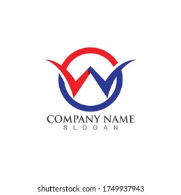 W Letter Logo Template vector illustration design