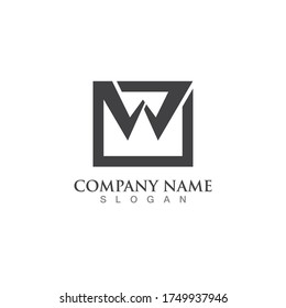 Diseño de ilustración vectorial de plantilla de logotipo de carta W