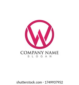 Diseño de ilustración vectorial de plantilla de logotipo de carta W