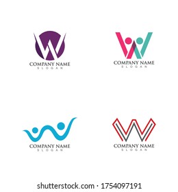 W Letter Logo Template vector illustration design