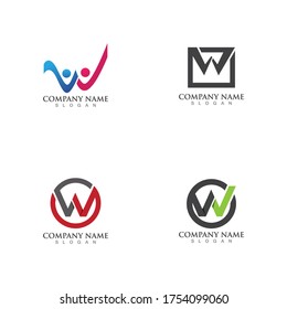 W Letter Logo Template vector illustration design