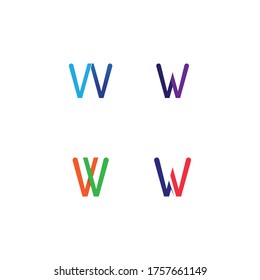 Diseño de ilustración vectorial de plantilla de logotipo de carta W