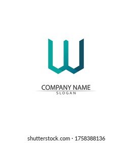 Diseño de ilustración vectorial de plantilla de logotipo de carta W
