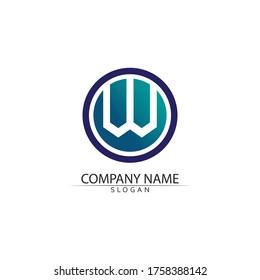 W Letter Logo Template vector illustration design