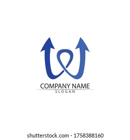 W Letter Logo Template vector illustration design
