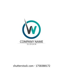 W Letter Logo Template vector illustration design