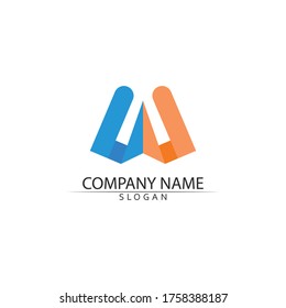 W Letter Logo Template vector illustration design