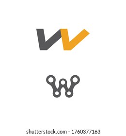 W Letter Logo Template vector illustration design