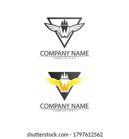 Diseño de ilustración vectorial de plantilla de logotipo de carta W