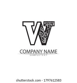 W Letter Logo Template vector illustration design
