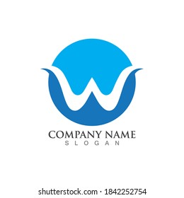 Diseño de ilustración vectorial de plantilla de logotipo de carta W