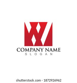 W Letter Logo Template vector illustration design