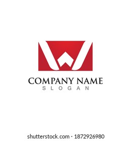 Diseño de ilustración vectorial de plantilla de logotipo de carta W
