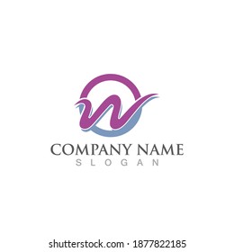 W Letter Logo Template vector illustration design