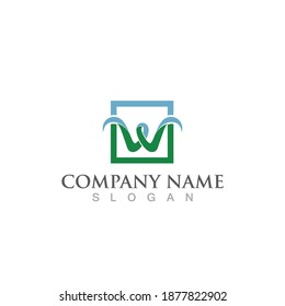 W Letter Logo Template vector illustration design