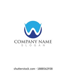 Diseño de ilustración vectorial de plantilla de logotipo de carta W
