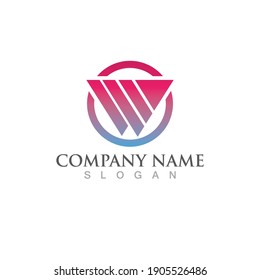 W Letter Logo Template vector illustration design