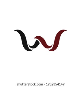 Diseño de ilustración vectorial de plantilla de logotipo de carta W