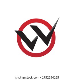 W Letter Logo Template vector illustration design
