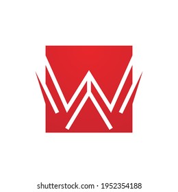 Diseño de ilustración vectorial de plantilla de logotipo de carta W