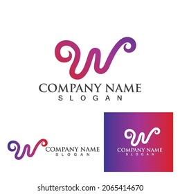 W Letter Logo Template vector illustration design