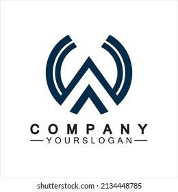 Diseño de ilustración vectorial de plantilla de logotipo de carta W