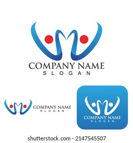 W Letter Logo Template vector illustration design