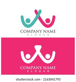 W Letter Logo Template vector illustration design