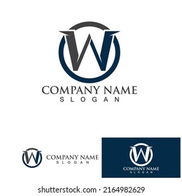 Diseño de ilustración vectorial de plantilla de logotipo de carta W