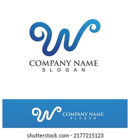 Diseño de ilustración vectorial de plantilla de logotipo de carta W