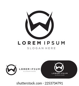 Diseño de ilustración vectorial de plantilla de logotipo de carta W