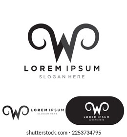 W Letter Logo Template vector illustration design