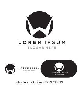 Diseño de ilustración vectorial de plantilla de logotipo de carta W