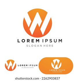 W Letter Logo Template vector illustration design
