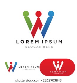 W Letter Logo Template vector illustration design