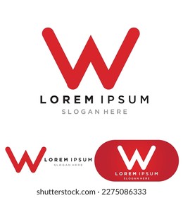W Letter Logo Template vector illustration design