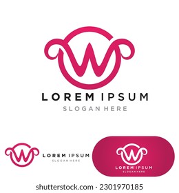 W Letter Logo Template vector illustration design