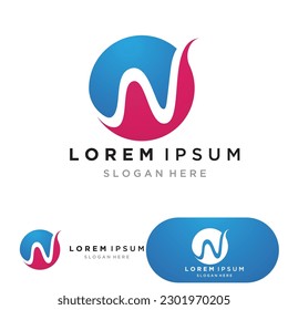 W Letter Logo Template vector illustration design