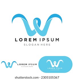 Diseño de ilustración vectorial de plantilla de logotipo de carta W